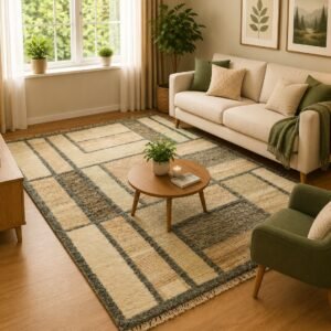 Craftyn Contemporary Geometric Hand Knotted Rug