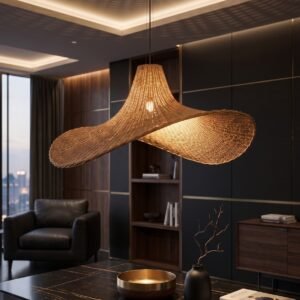 The Luna – Handcrafted Woven Pendant Light