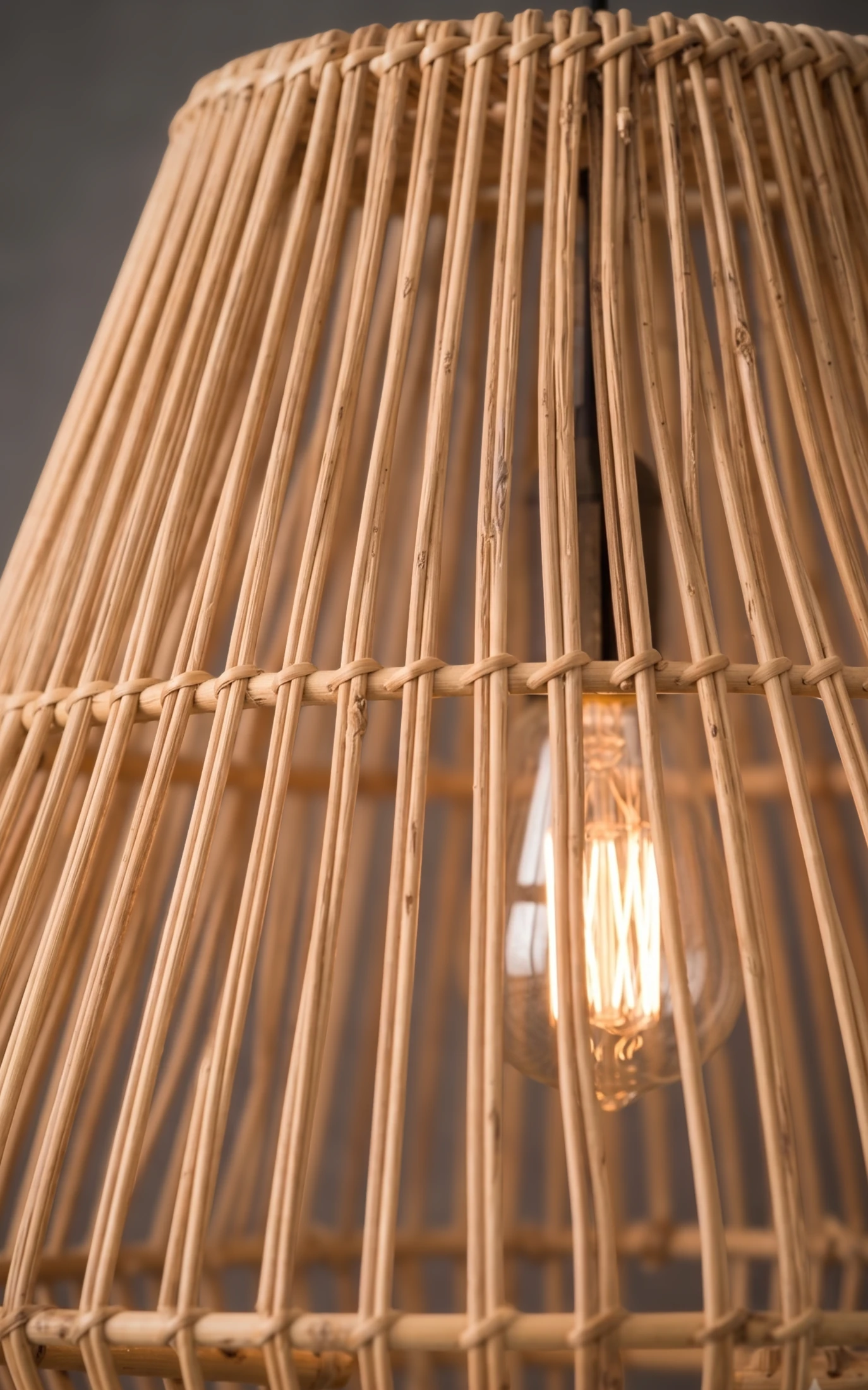 The Veya – Sculptural Woven Cane Pendant Light - Image 4