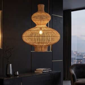 Celeste Double-Bell Cane Pendant Light