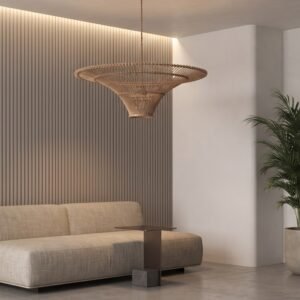 The Amara – Sculptural Cane Pendant Light