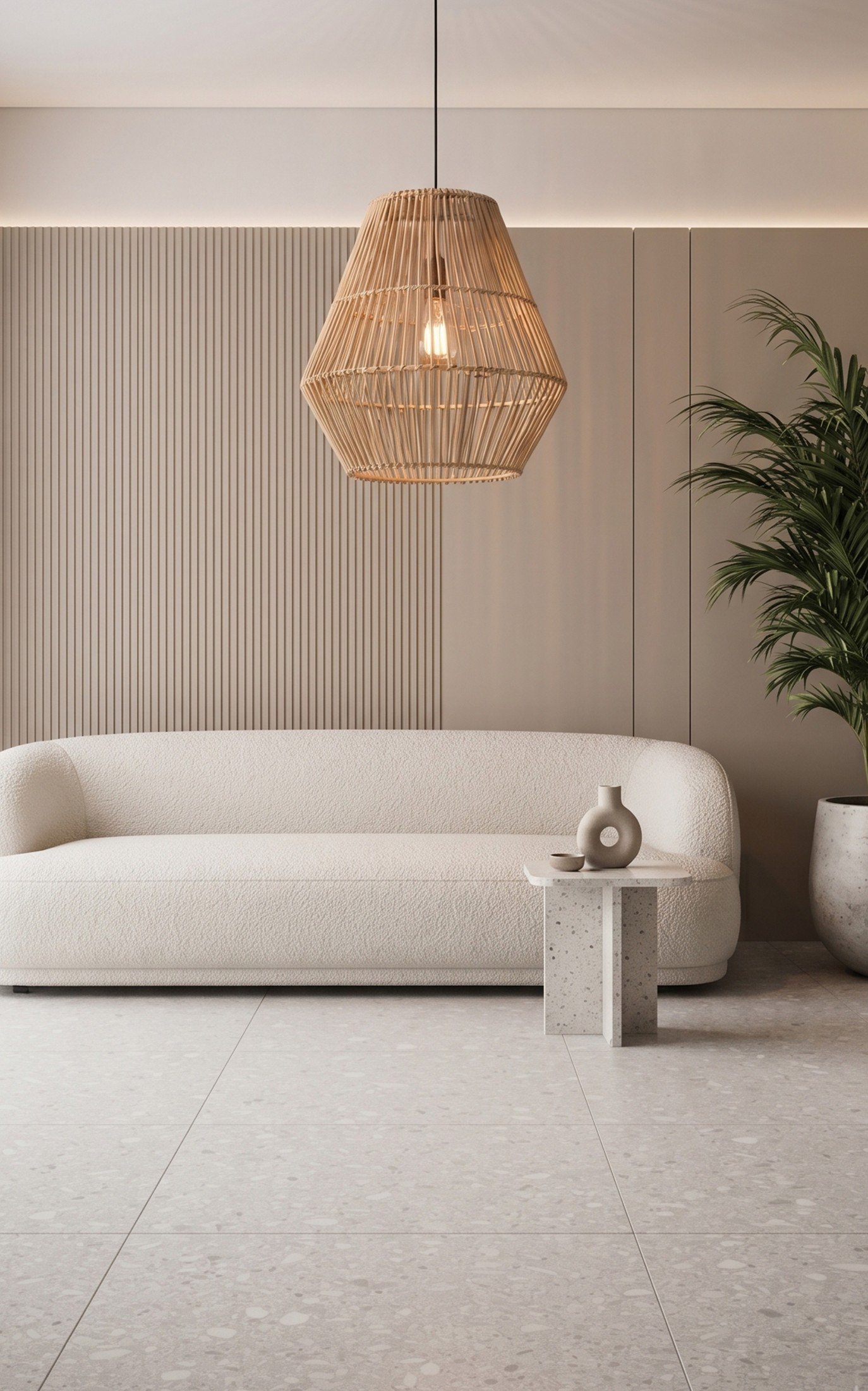 The Veya – Sculptural Woven Cane Pendant Light