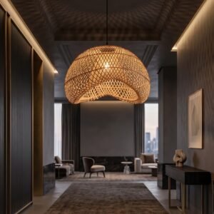 Rattan Wave Pendant Light